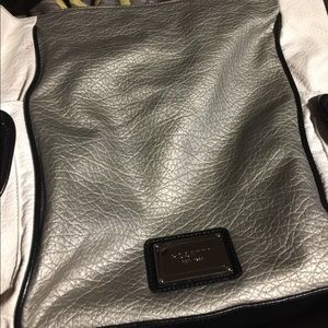 Black, white, and silver shoulderbag